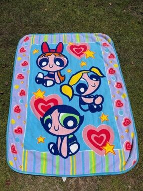 Y2K Powerpuff Girls Fleece Blanket Blossom Bubbles Buttercup Hearts 43x60 Mexico